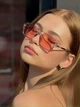 Солнцезащитные очки No Brand авиатор Celebrity с металлическим заушником градиент розовые с прозрачным - изображение 4