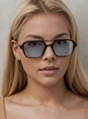 Солнцезащитные очки No Brand авиатор Celebrity с металлическим заушником голубые с черным - изображение 4