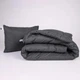 Набор MirSon №155 СоІог Fun Line 17-0611 Stripe Black Одеяло Демисезонное Односпальное 140х205 Хлопок + Две наволочки 50х70 (2200010855807) - изображение 2