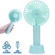 Вентилятор портативный ручной мини на аккумуляторе + USB MINI FAN Handy SS-2 с подставкой Голубой - изображение 1