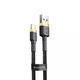 Кабель Baseus Cafule Lightning 2.4A 1m золото-чорний CALKLF-BV1 - зображення 1