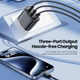 Зарядний пристрій Toocki GaN 40W Fast Charge на 3 порти 2 USB-C і 1 USB-A - зображення 3