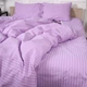 Простынь на резинке MirSon евро 200x200+25 см Stripe 17-0618 Purple Бязь (2200008203948) - изображение 3
