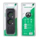 Розетка тройник с заземлением F102-Black, 2 розетки+3USB(1А), 2500W, 10A, 110-250V~Max, Blister - изображение 3