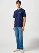 Футболка хлопковая длинная мужская Wrangler 112362367 L Темно-синяя с принтом (5401139211575) - изображение 3
