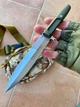 Бойовий тактичний ніж #4114 (Requiem) зелений сталь D2 з кобальтом KN120 - зображення 6