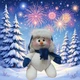Снеговик кукла под елку 30 см синий новогодний декор (00001) - изображение 1