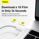 Кабель для Iphone на 1,5м. Type-C to Lightning Superior Series 20W білий, Baseus для зарядки та передачі даних (CATLYS-B02) - изображение 11