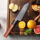 Японський ніж Santoku з дамаської сталі у подарунковій упаковці універсальний TURWHO 5" (Сталь VG10) - зображення 1