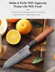 Японський ніж Santoku з дамаської сталі у подарунковій упаковці універсальний TURWHO 5" (Сталь VG10) - зображення 5