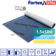 Диффузионная мембрана Fortex Extra + 2 Tape, 1,5х50 м, 75 м2, синяя/белая, 140 г/м2 - изображение 2