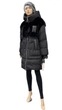 Куртка зимняя женская Visdeer удлиненная комбинированная эко-мехом 3131 54 черный - изображение 2