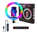 Лампа кільцева RGB MJ30 30 см світлодіодна, з утримувачем для телефону від USB (N-26020) - зображення 2