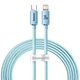 Кабель для Iphone на 2м. Type-C to Lightning Crystal Shine Series 20W Blue, Baseus для зарядки та передачі даних (CAJY001403) - зображення 1
