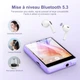 MP3 плеєр SWOFY M4 Black/Purple 64 ГБ Bluetooth 5.3 вбудований HD динамік, HiFi Sound Shuffle Single Loop FM-радіо + чохол, навушники - зображення 3