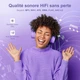 MP3 плеєр SWOFY M4 Black/Purple 64 ГБ Bluetooth 5.3 вбудований HD динамік, HiFi Sound Shuffle Single Loop FM-радіо + чохол, навушники - зображення 5