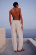 Штани з льоном H&M 271145316_lightbeige XL Світло-бежевий - зображення 2