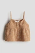 Топ H&M 271224671 164 Коричневий/білий - зображення 1
