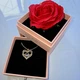 Подарочный набор Роскошное ожерелье с подвеской "I love you" и розой в коробке Розовый - изображение 7