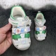 Босоножки детские для девочки Tom.M белые с зеленым закрытые кожаные 21р (13 см) 5424 - изображение 4