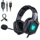 Ігрові навушники Onikuma K8 з мікрофоном і RGB підсвіткою дротові Black - зображення 1