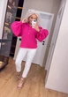 Fashions • Женская блуза с объемными рукавами Hilda Fashions 54-56 фуксия (1233-бу) - изображение 4