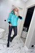 Fashions • Куртка женская с довязом "Dream" Fashions 58 бирюза (№3508/а-мк) - изображение 2