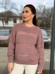 Жіночий вʼязаний ажурний светр LILIA, колір Темна пудра розмір One Size - зображення 3