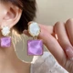 Серьги бижутерия jeweston Сиренево-молочные - изображение 3