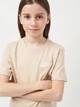 Подростковая футболка для девочки Nike K Nsw Tee Emb Futura Lbr FZ5177-126 156-166 см Бежевая (197596782004) - изображение 4