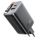 Сетевое зарядное устройство GaN 67W с 2 USB-C и 1 USB-A, выдвижной кабель, защита от перегрева, черное - изображение 4