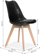 Zestaw krzeseł do kuchni i salonu ModernHome by Multistore 4 szt Czarne (5903089066620) - obraz 8