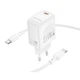 Мережевий зарядний пристрій з кабелем BOROFONE BN28 Fuente single port PD30W charger set (C to C) (EU) White - зображення 6