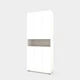 Шкаф Metkas Home B001 900 х 350 х 2130 мм ЛДСП Белый снег - Кашемир (MB001-BK) - изображение 1