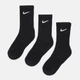 Набор женских носков высоких хлопковых Nike U Nk Everyday Cush Crew SX7664-010 34-38 (S) 3 пары Черный (888407233593) - изображение 1