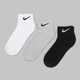 Набор женских носков коротких хлопковых Nike U Nk V Cush Ankle Value SX4926-901 38-42 3 пары Белый/Черный/Серый (887232701130) - изображение 1