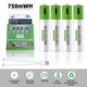 Акумулятори AAA з зарядкою Type-C 1.5V Li-Ion 750mWh Smart (4 шт + кабель) (162200-4) - зображення 4