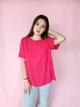 Блузка женская однотонна короткий рукава M&S Малиновая 14172 L / на укр. 48 - изображение 9