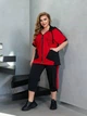 Прогулянковий костюм з бриджами VOUGE Код ВІРМ- 115 чорний\червоний 48-50 - изображение 3