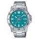 Мужские наручные часы Casio MTP-VD01D-3E2 Серебристые\Бирюзовый циферблат - изображение 1