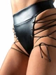 Шорты для танцев хилс, пол денс и тверк Peach Power Shibari из кожи М черные - изображение 7
