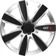 Колпаки на колеса R14 Versaco GTX Carbon Black&Silver черно-серебристого цвета - изображение 1