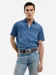 Сорочка джинсова літня чоловіча Big Star Short Sleeve Western 377 2XL Синя (5900714833480) - зображення 1