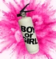 Белый Баллон Гендер Пати 3 кг с Розовой Краской Холи, Gender Party BOY OR GIRL, белый с черной наклейкой 3кг - изображение 1