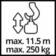 Тельфер Einhell TC-EH 500 (2255140) : 1000 Вт, 250/500 кг Высота подъема без шкива/со шкивом 11,5 м/5,7 м - изображение 8
