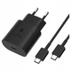 Швидка зарядка 25W для Samsung Galaxy Super Fast Charging PD type-C Power Adapter EP-TA800 з кабелем 1метр, зарядний пристрій Black - изображение 4