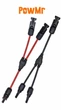 Конектор двойник MC4 1х2 POWMR Y-тип, для солнечных панелей 30A 1000V (пара - папа+мама, комплект из 2 штук) IP67 (разветвитель, удвоитель, тройник, для обединения солнечных панелей в массив) - изображение 1