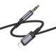 Аудиокабель BOROFONE BL24 Graceful digital audio conversion cable Lightning to mini jack 3.5mm 1m Metal Grey (6941991118975) - изображение 5