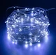 Гирлянда USB-цвет белый 100 Led 10m на медной проволоке работает от батареек Капля росы для нового года, для праздника, для ночного освещения, на день рождения - изображение 5
