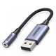 Звуковая карта USB AUX jack TRRS (Mic + Ear) KT0210 0.25m Ugreen CM477 Black - изображение 1